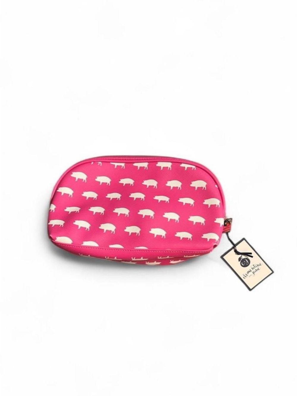 Clementine & Jane Pink Pig Print Cosmetic Pouch - Charming Travel Makeup Bag